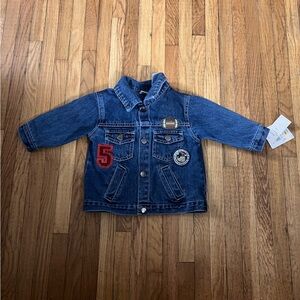 Vintage 12M Baby Togs Football Themed Denim Jacket NWT
